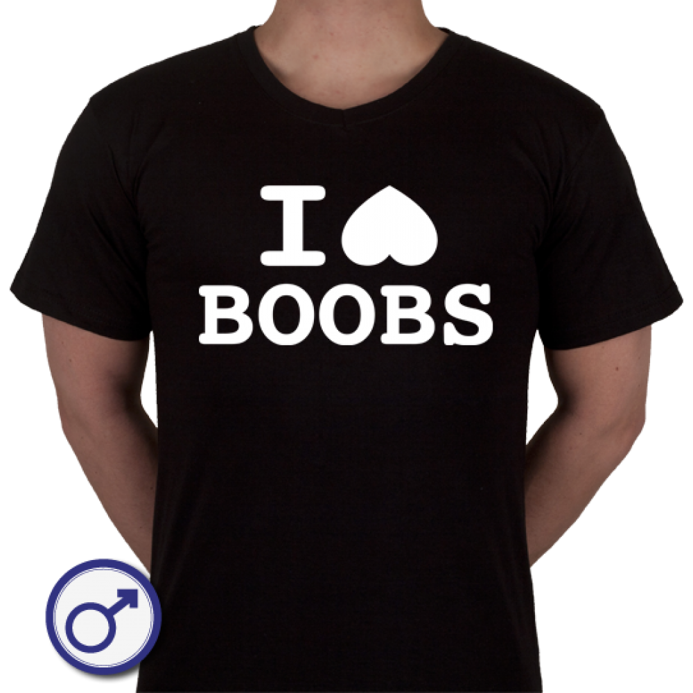 Heren T Shirt I Love Boobs 1269